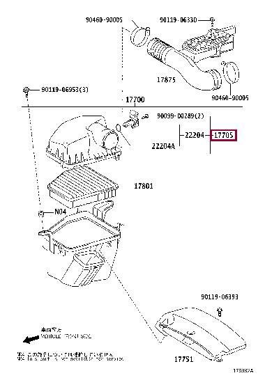 1770550200 Toyota Корпус воздушного фильтра