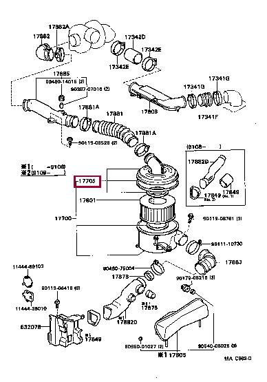 1770554230 Toyota Корпус воздушного фильтра