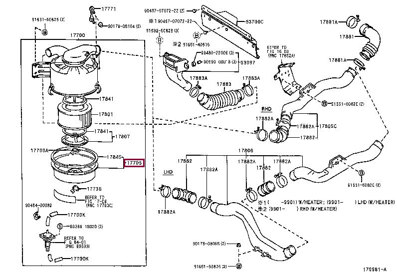 1770558300 Toyota Корпус воздушного фильтра