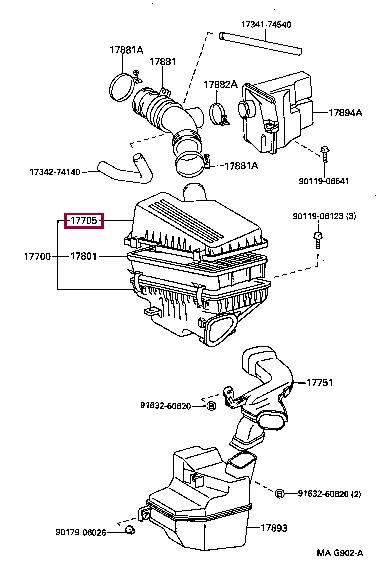 1770574490 Toyota Корпус воздушного фильтра