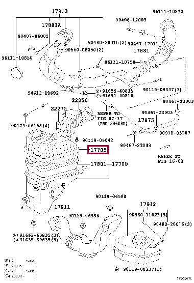 1770576051 Toyota Корпус воздушного фильтра