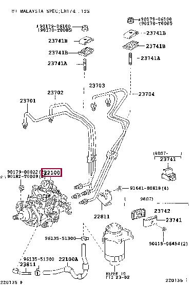 221005D230 Toyota Насос топливный