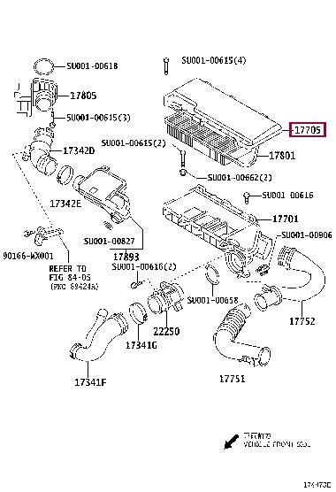 SU00100655 Toyota Корпус воздушного фильтра