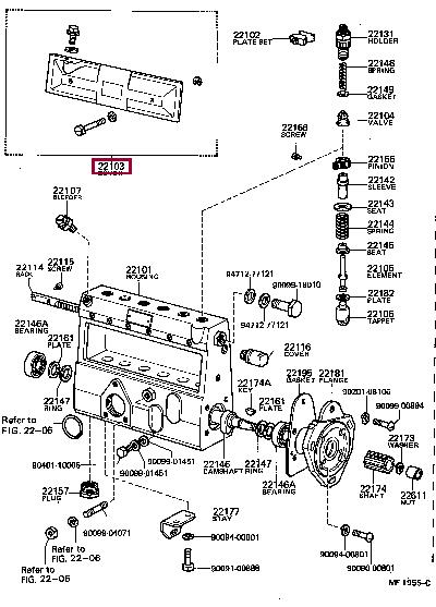 2210377130 Toyota Cover sub-assy, injection pump