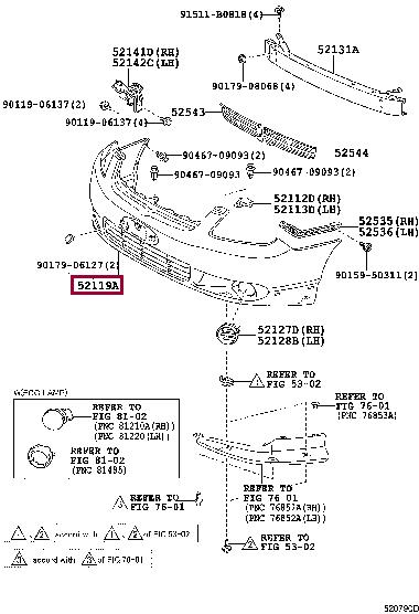 5211913904 Toyota Бампер передній