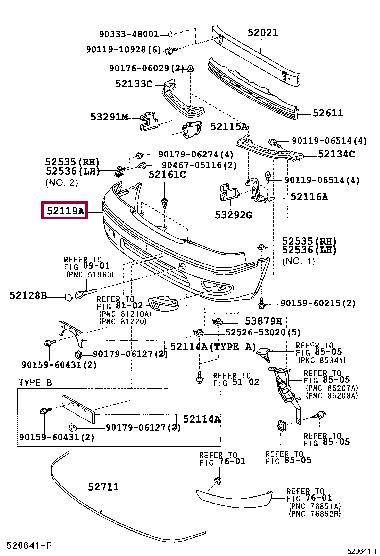 5211950932 Toyota Бампер передній