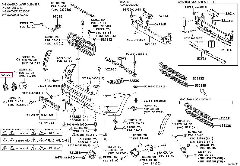 Toyota 52127-42060 Заглушка бампера 5212742060: Отличная цена - Купить в Украине на EXIST.UA! 5212742060 Toyota Заглушка бампера