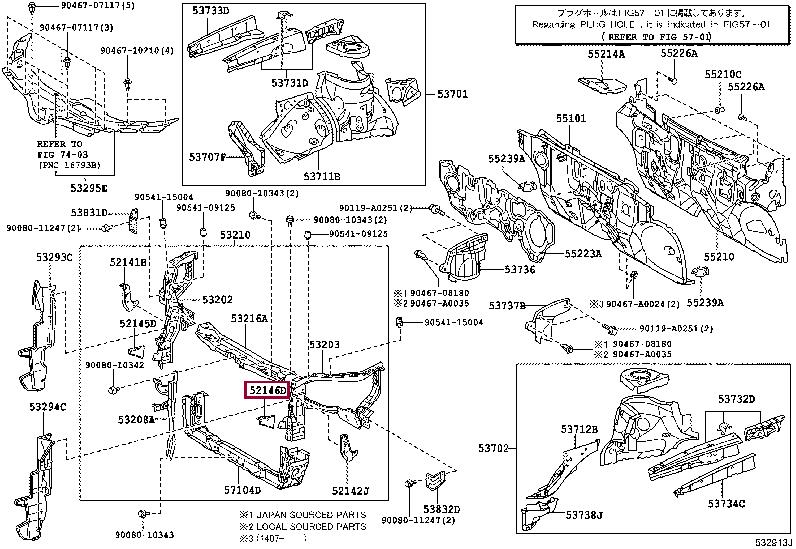 521460T010 Toyota Кронштейн бампера