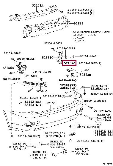 5215753040 Toyota Кронштейн бампера заднего