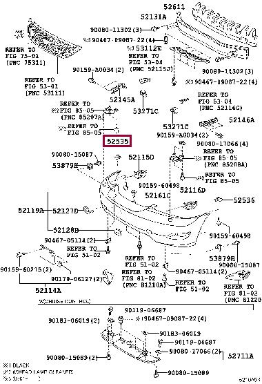 525350E010 Toyota Усилитель бампера