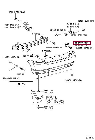 5256213030 Toyota Крепление бампера