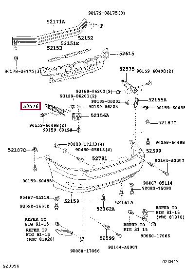525760E010 Toyota Кронштейн бампера