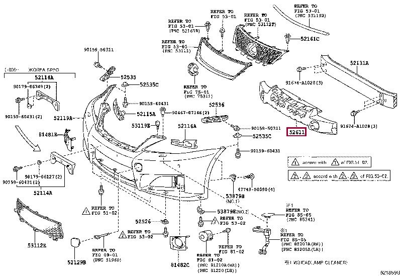 5261153070 Toyota Абсорбер бамперу