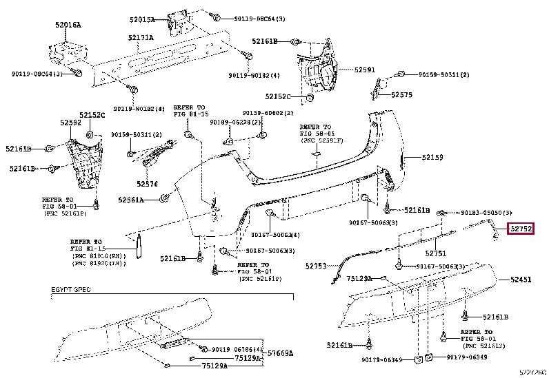 5275202010 Toyota Молдинг бампера