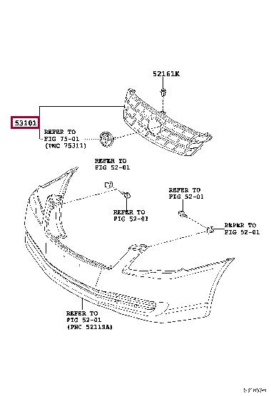 53101AC030C0 Toyota Решітка радіатора