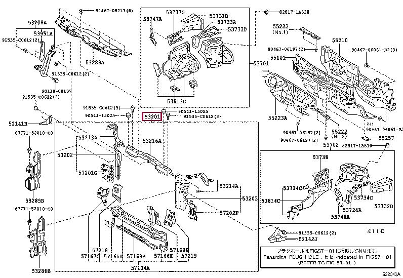 532010F908 Toyota Панель передняя