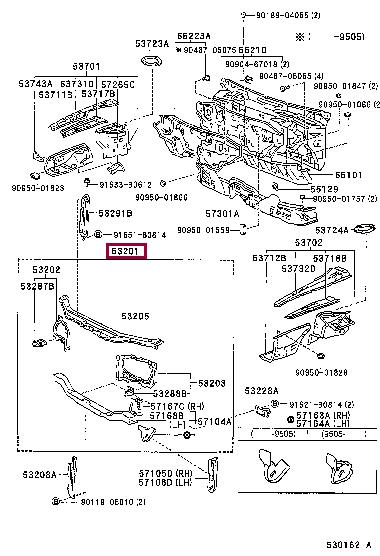 532011A040 Toyota Панель передняя