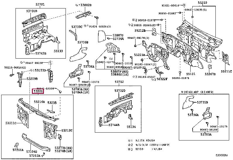 5320160060 Toyota Панель передняя