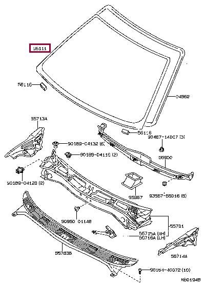 Лобове Тойота: 561111A230 Toyota Скло вітрове