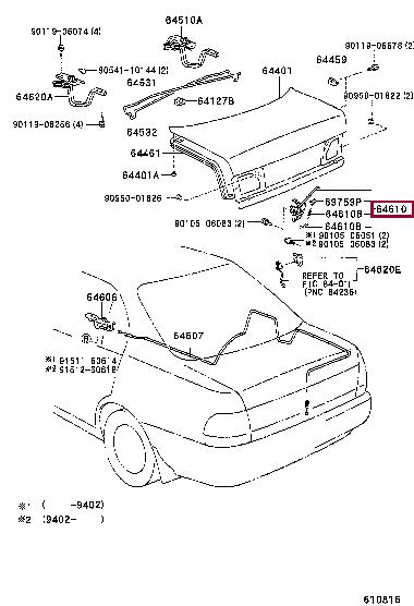 6461020220 Toyota Замок крышки багажника