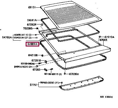 6788114110 Toyota Уплотнитель стекла