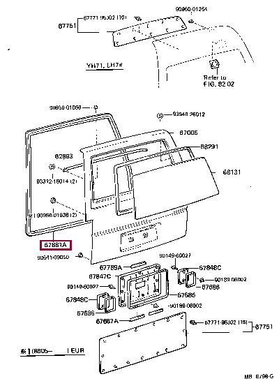 6788195J08 Toyota Ущільнювач скла