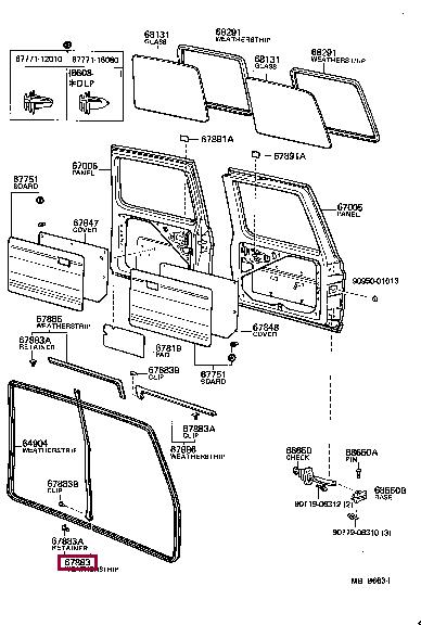 6788490A00 Toyota Уплотнитель стекла