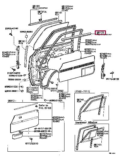 6813095A00 Toyota Уплотнитель стекла