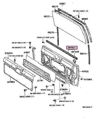 6816089111 Toyota Уплотнитель стекла