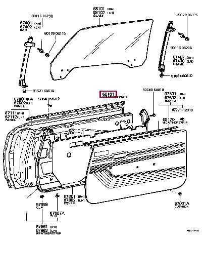 6816112110 Toyota Ущільнювач скла