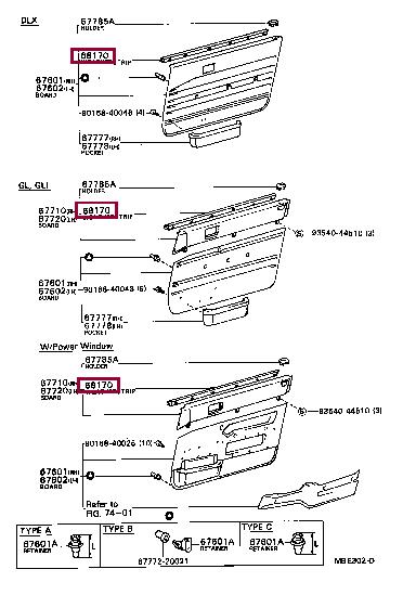 6817032020 Toyota Уплотнитель стекла