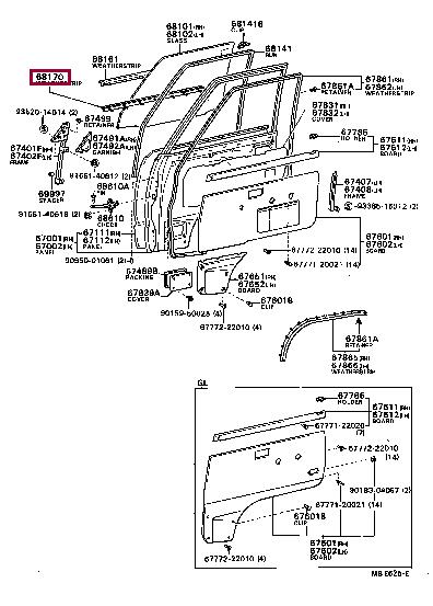 6817087007 Toyota Ущільнювач скла