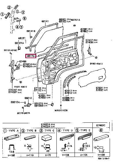 6817295J00 Toyota Ущільнювач скла