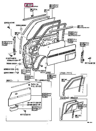 6818095A00 Toyota Ущільнювач скла