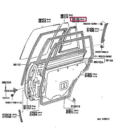 6818810030 Toyota Ущільнювач скла