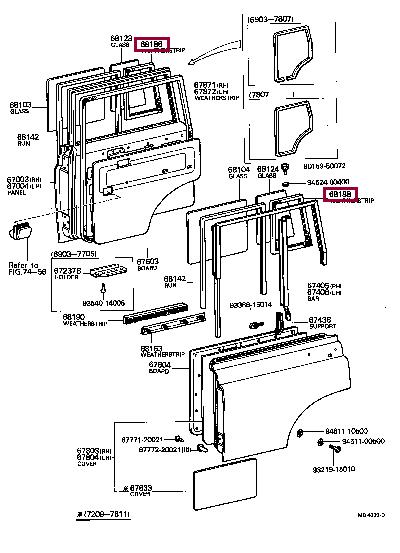 6818890351 Toyota Ущільнювач скла