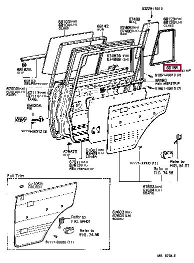 6818890A00 Toyota Ущільнювач скла
