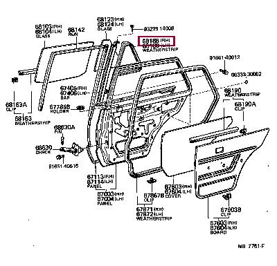 6818896440 Toyota Ущільнювач скла