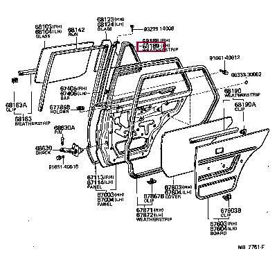 6818910020 Toyota Ущільнювач скла