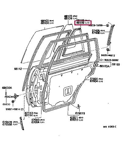 6818910030 Toyota Ущільнювач скла