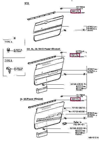 6822020160 Toyota Уплотнитель стекла