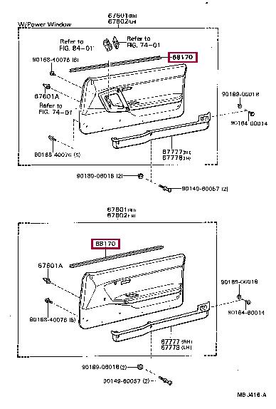 6822020240 Toyota Ущільнювач скла