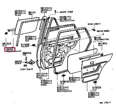 6823010010 Toyota Ущільнювач скла