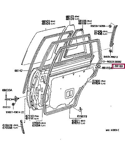 6823010030 Toyota Ущільнювач скла