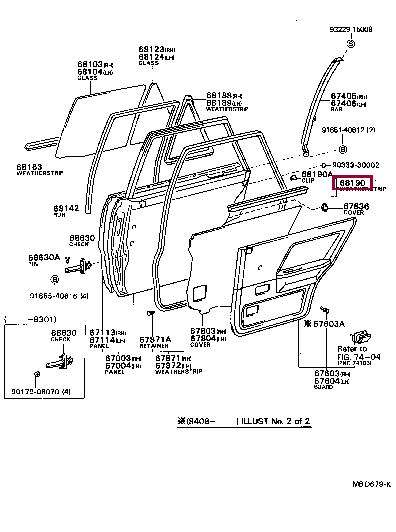 6824016030 Toyota Уплотнитель стекла