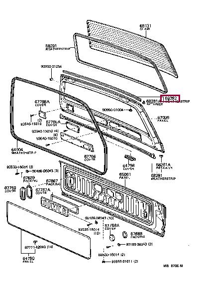 6828290A00 Toyota Ущільнювач скла