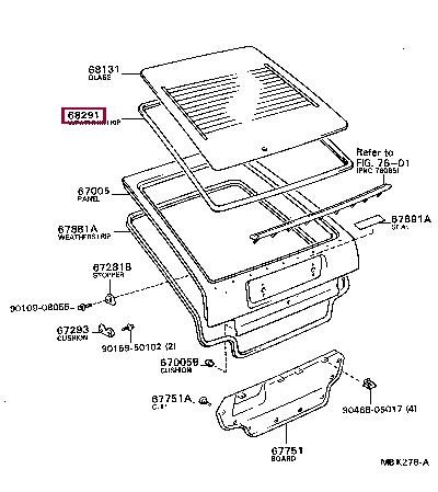 6829112100 Toyota Ущільнювач скла