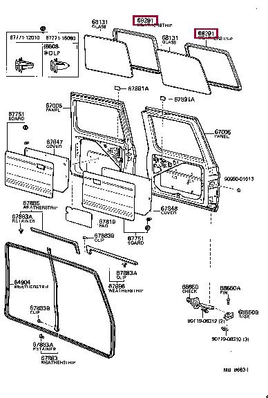 6829190A02 Toyota Ущільнювач скла