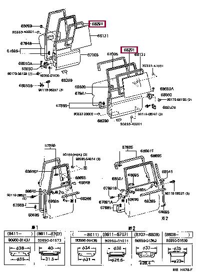 6829290K03 Toyota Уплотнитель стекла