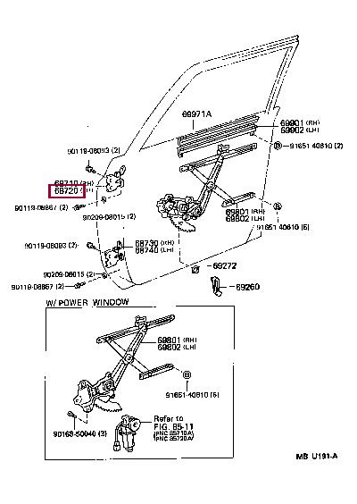 6872060030 Toyota Завіса дверей